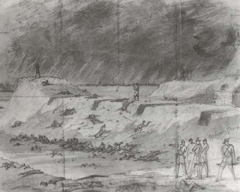 Frank Vizetelly The Appearance of the Ditch the Morning after the Assault on Fort Wagner,July 19